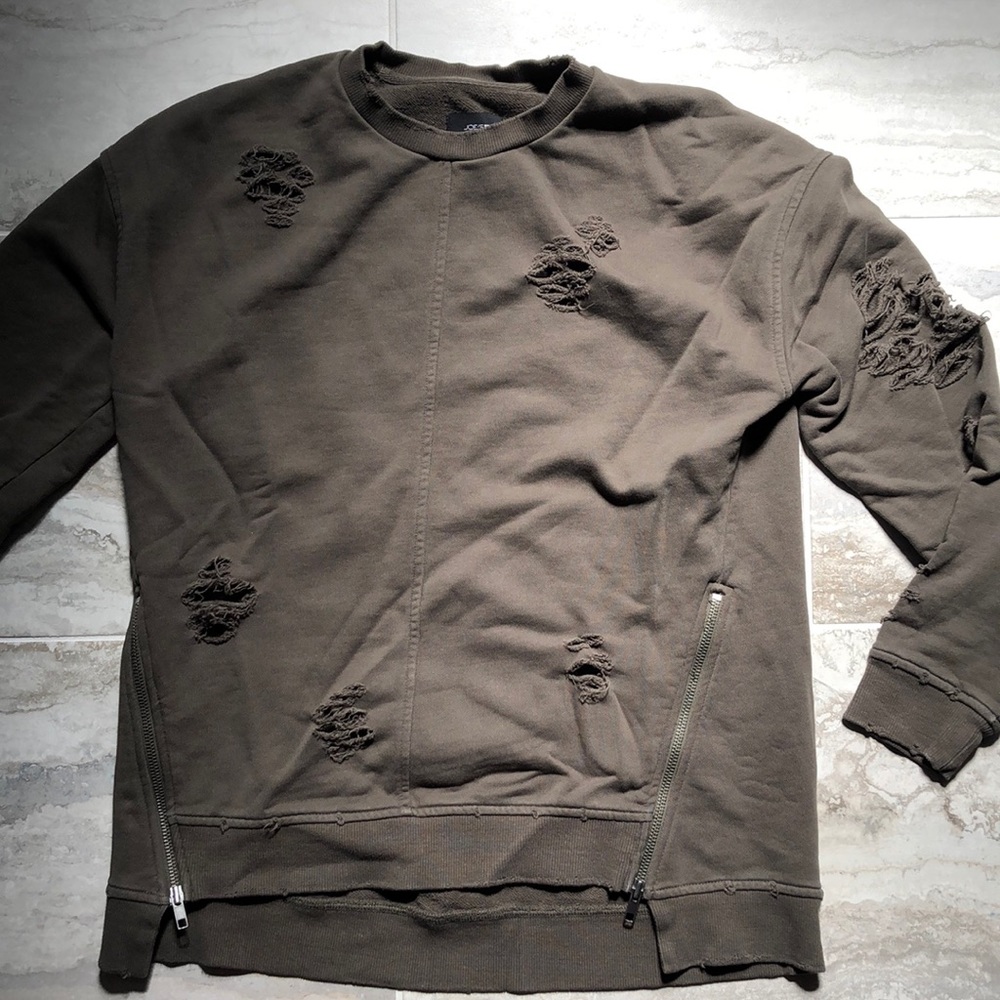 Joes olive ripped sweater